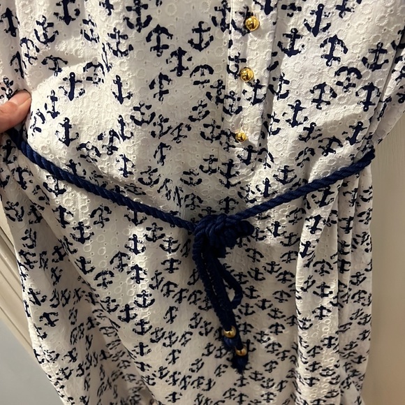 Vineyard Vines Eyelet Anchor Sleeveless Collared Dress - Picture 5 of 7